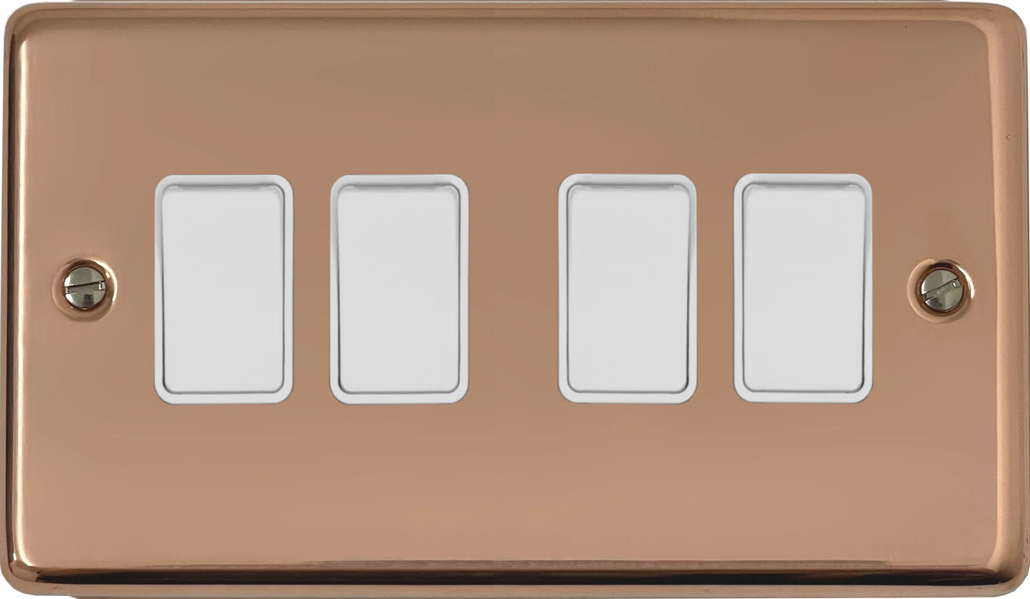 Contour Bright Copper 4 Gang Switch