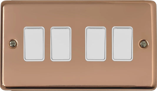 Contour Bright Copper 4 Gang Switch