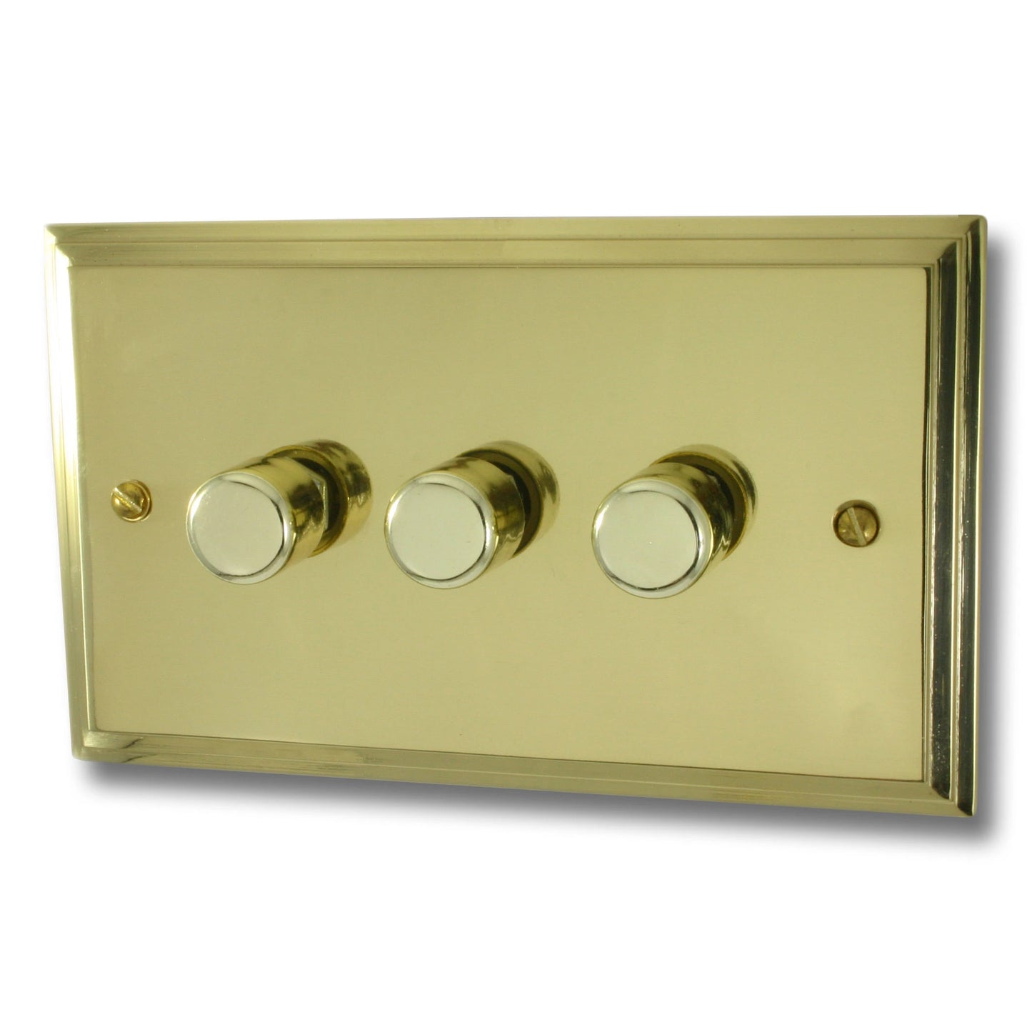 Victorian Polished Brass 3 Gang LED Dimmer