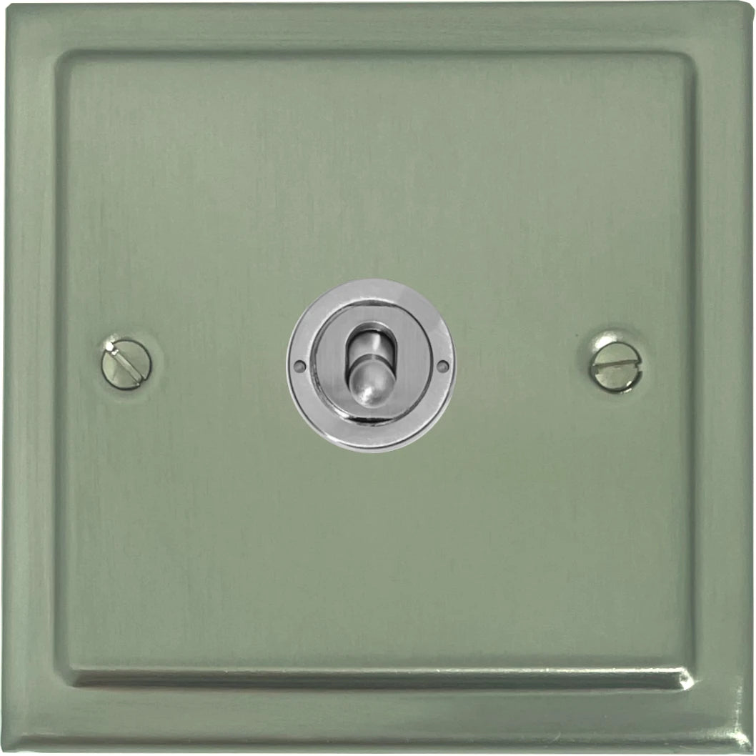 Victorian Satin Nickel 1 Gang Toggle (Brushed Steel Toggle)