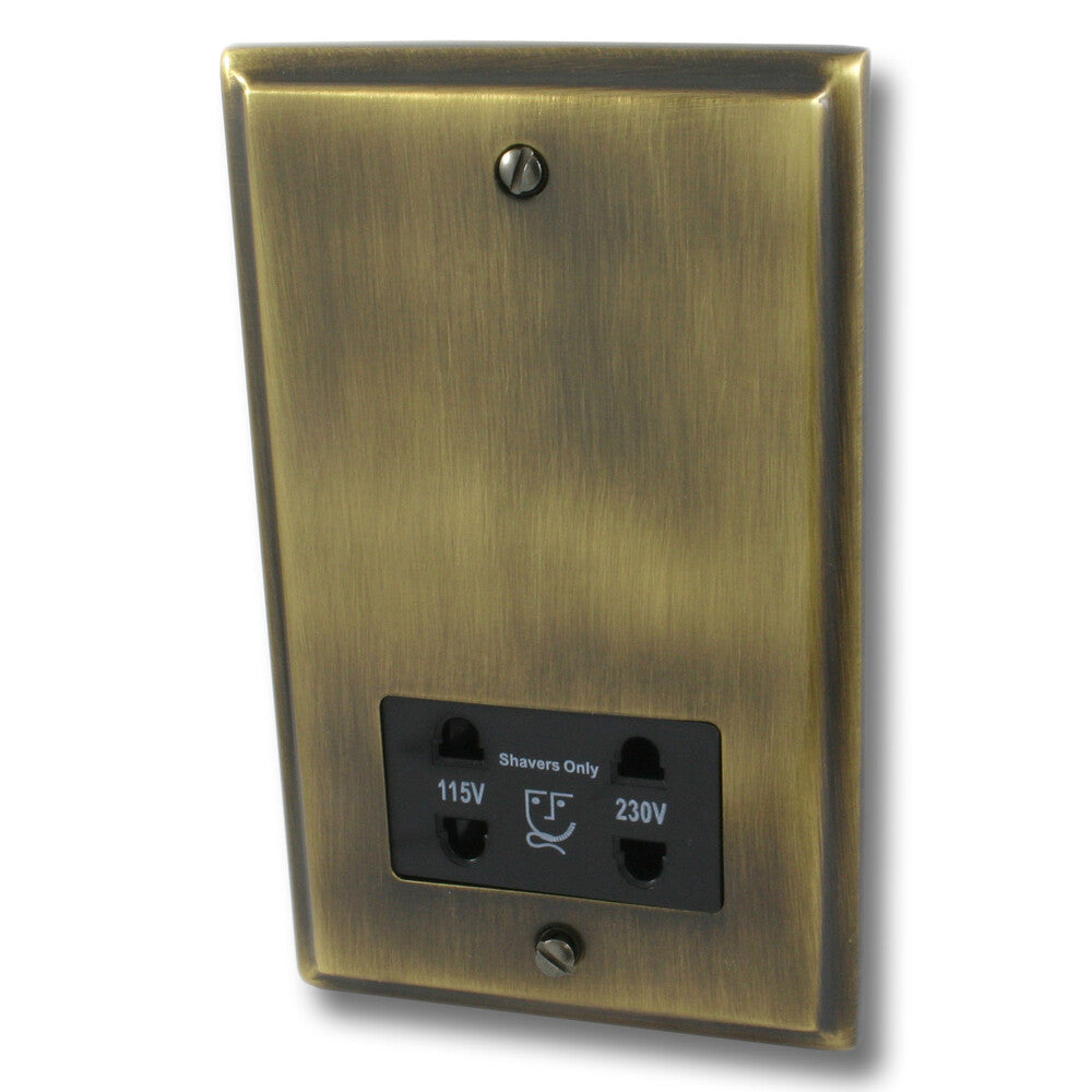 Deco Antique Brass Shaver Socket