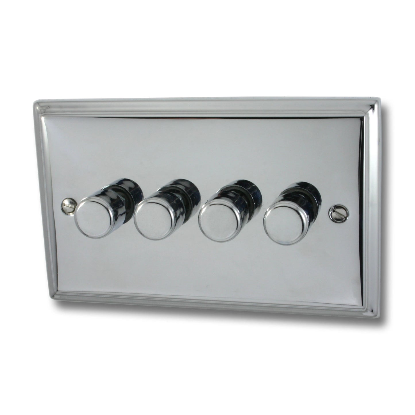 Deco Polished Chrome 4 Gang 120W LED Dimmer
