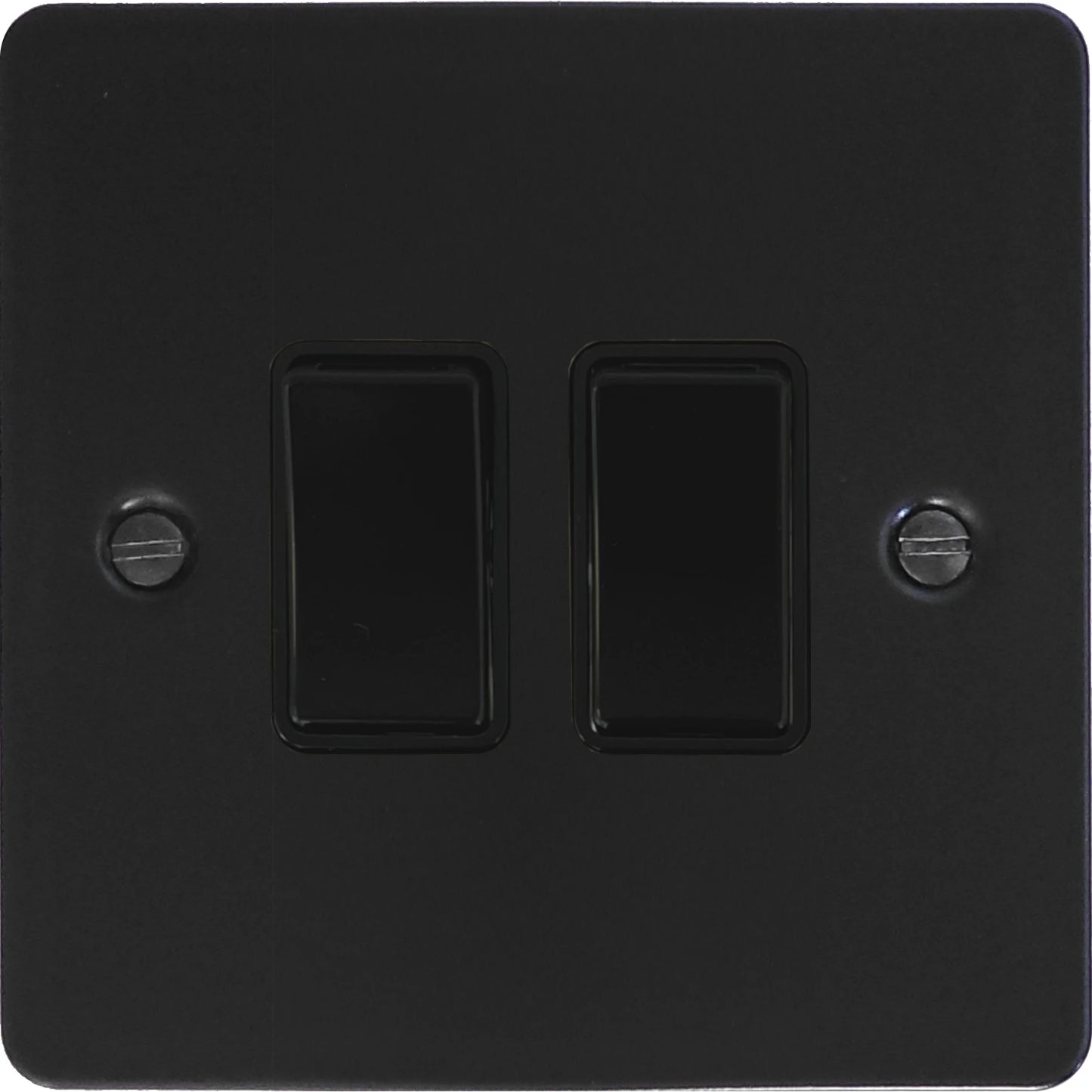 Flat Black 2 Gang Switch (Black Switches)