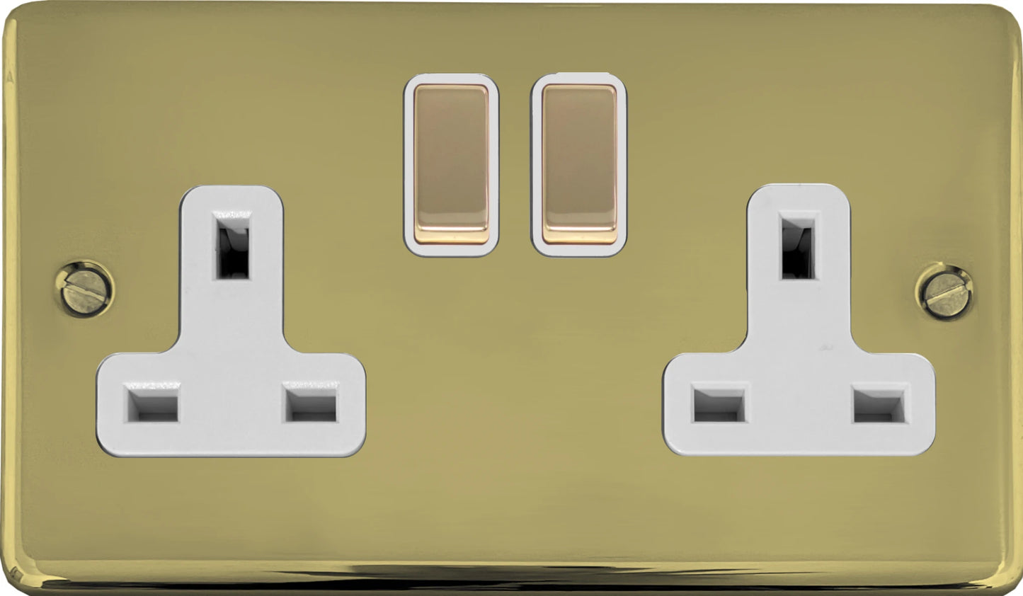 Contour Polished Brass 2 Gang Socket