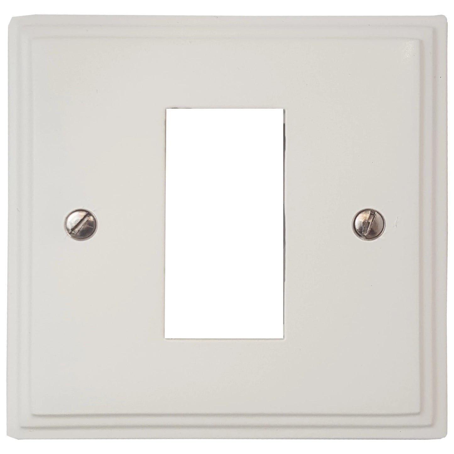 Victorian Flat White 1 Gang Mod Plate & Frame