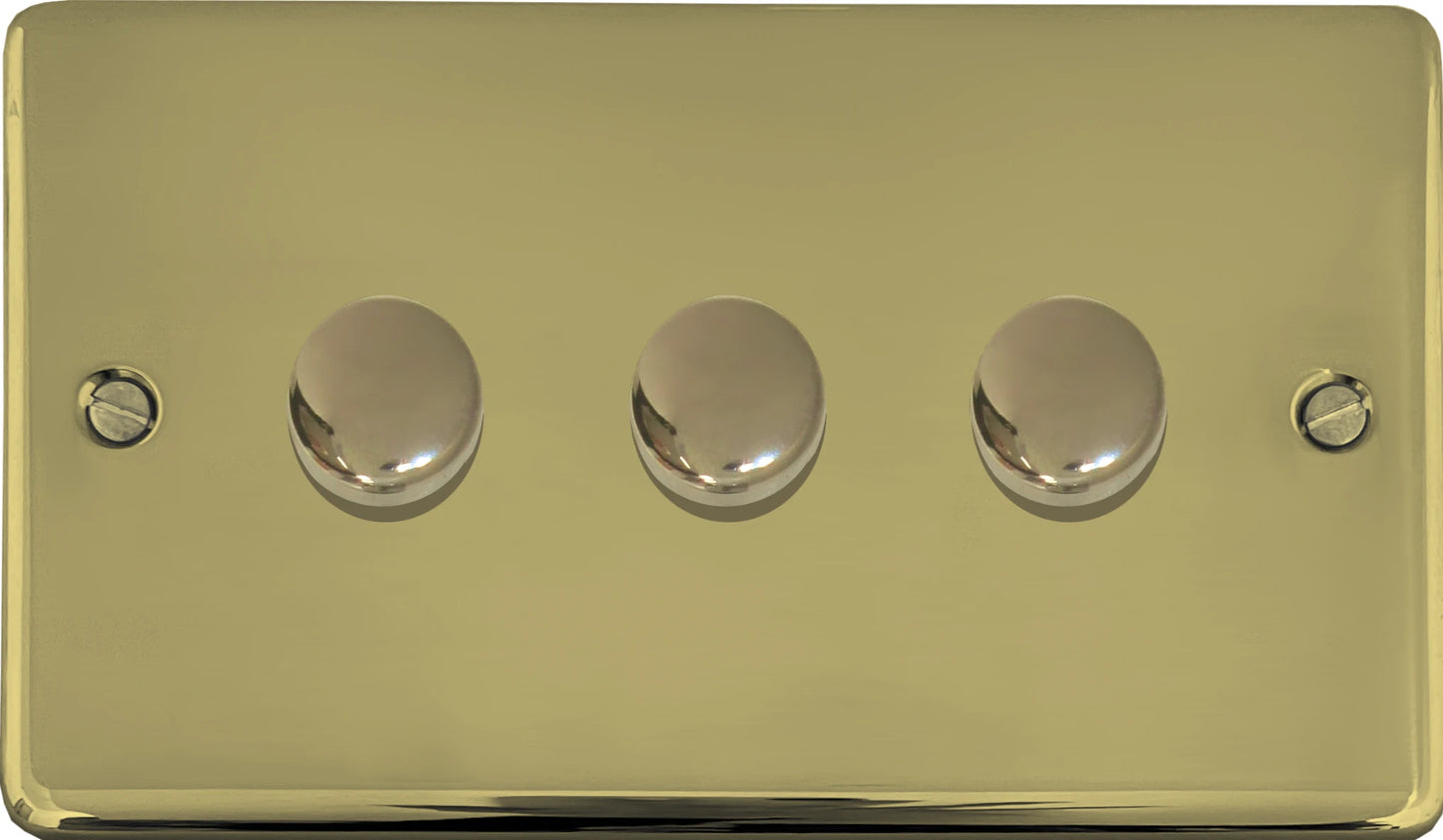 Contour Polished Brass 3 Gang Dimmer LED