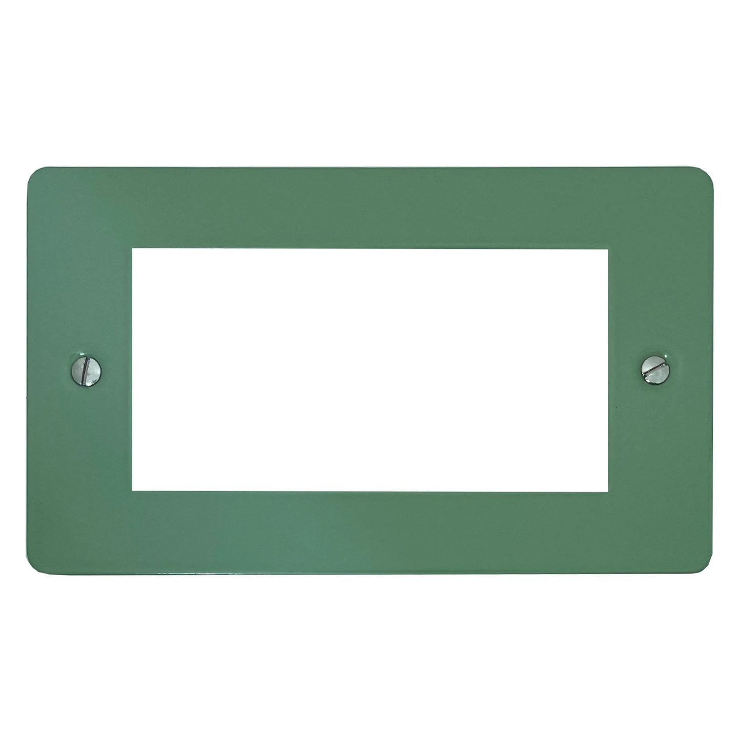 Flat Sage Green 2 Gang 4 Module Plate