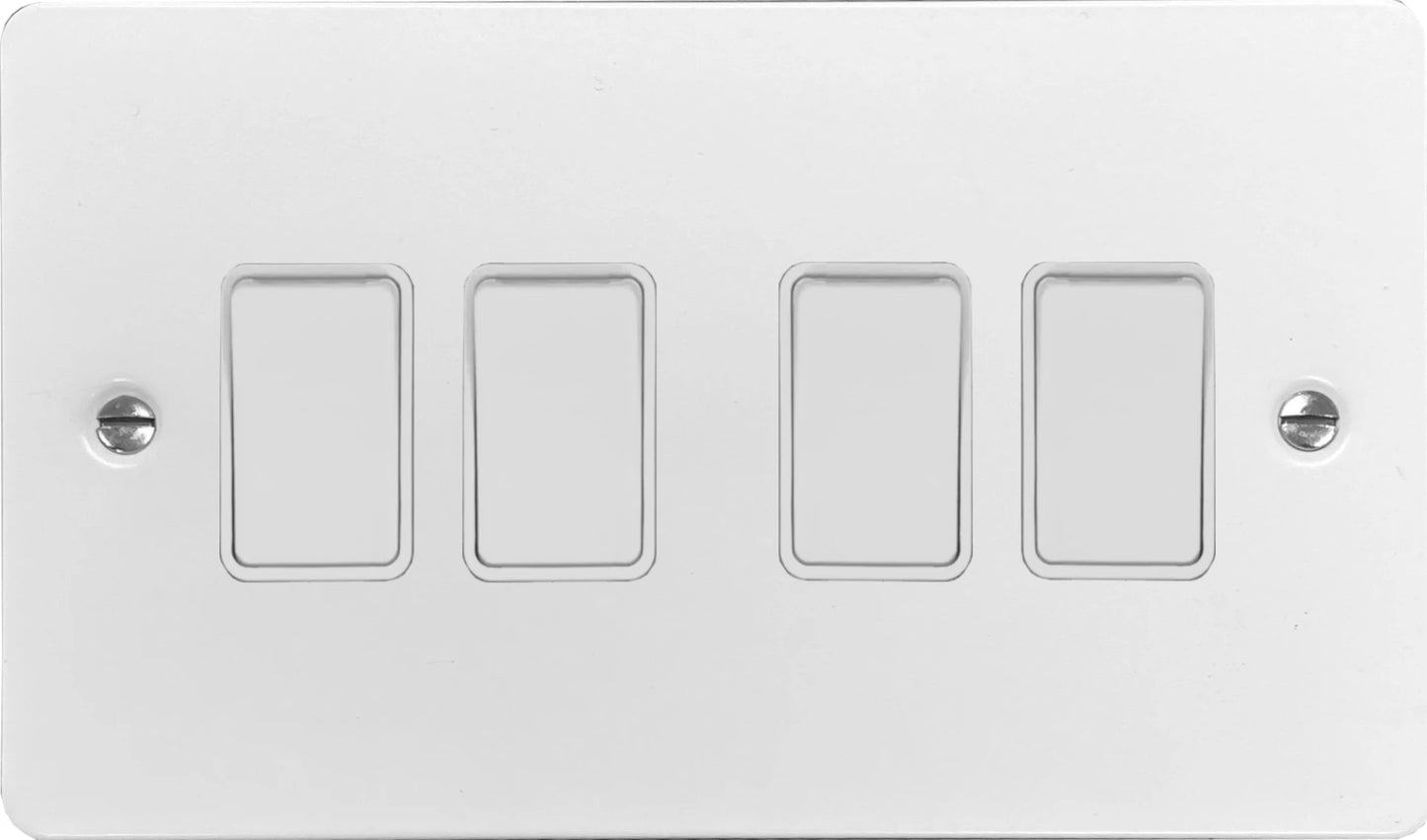 Flat White 4 Gang Switch