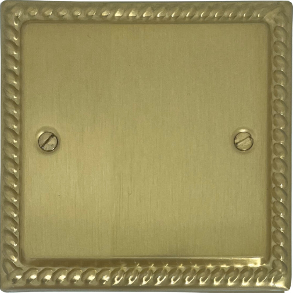 Georgian Satin Brass 1 Gang Blank
