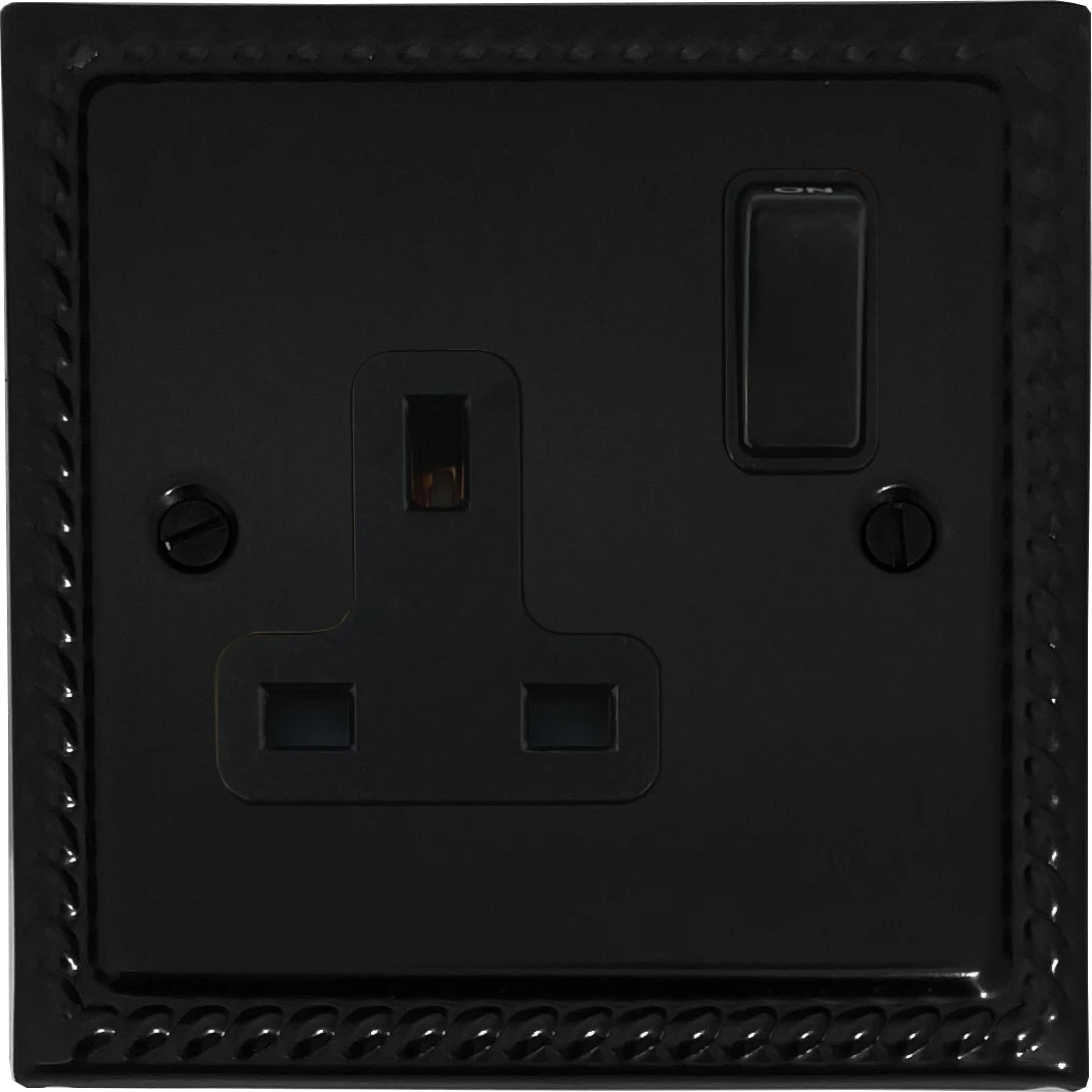 Monarch Flat Black 1 Gang Socket