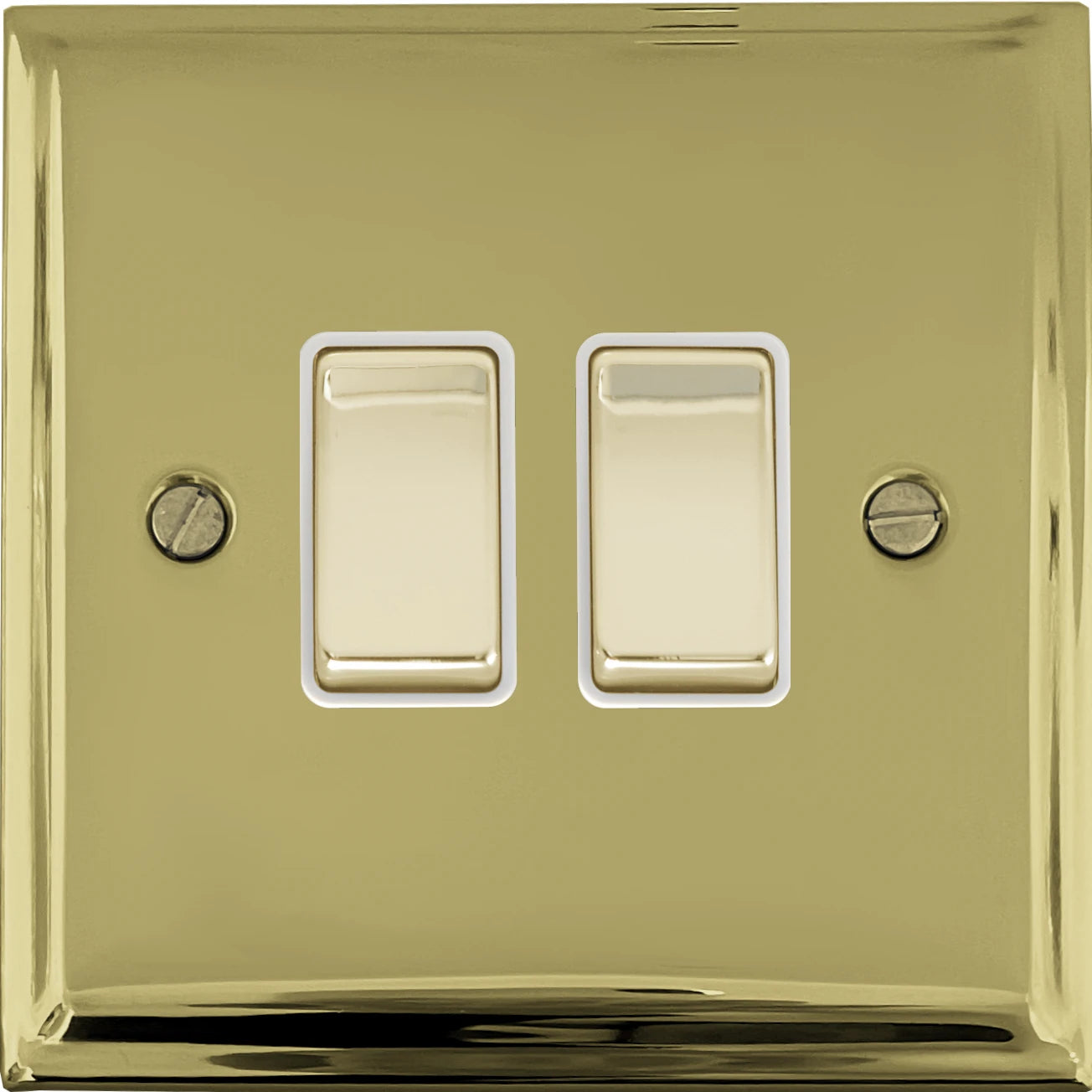 Deco Polished Brass 2 Gang Switch