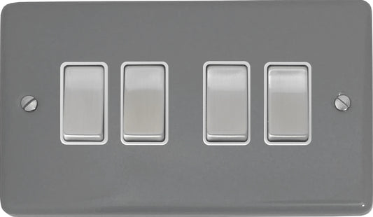 Contour Light Grey 4 Gang 2 Way Switch