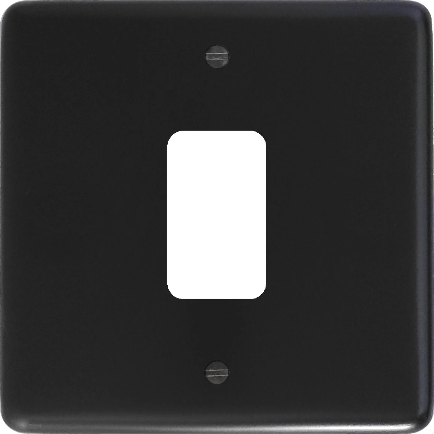 Contour Flat Black 1 Gang 2 Way Grid Plate