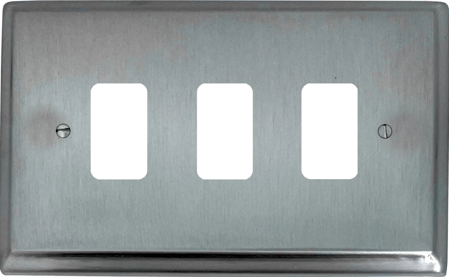 Deco Satin Chrome 3 Gang Grid Plate