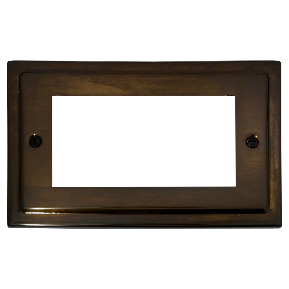 Victorian Medium Bronze 2 Gang 4 Mod Euro