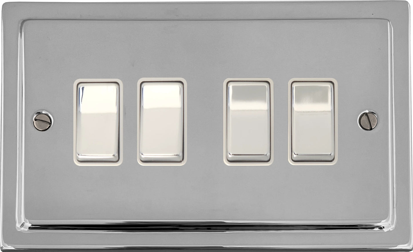 Victorian Polished Chrome 4 Gang 2 Way