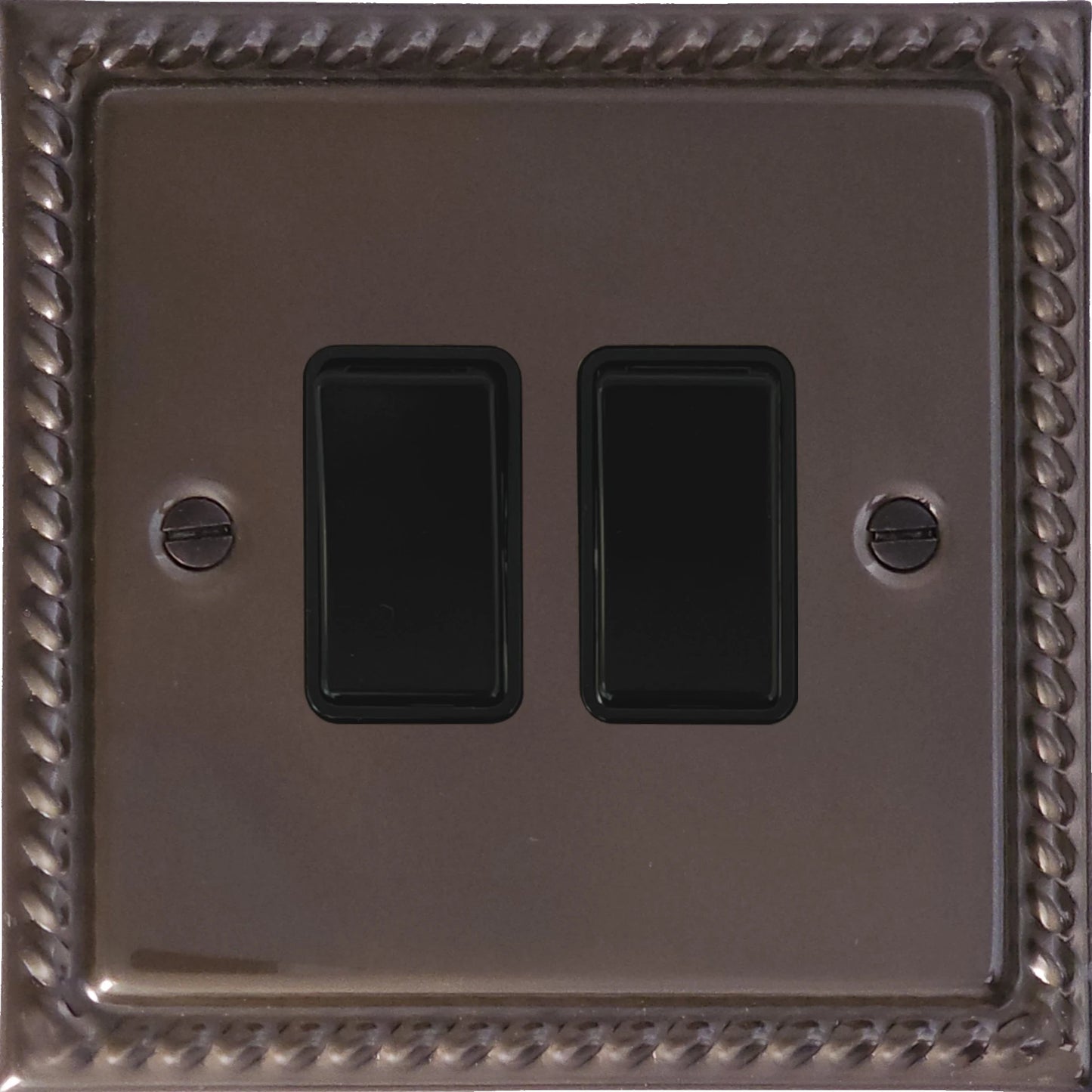 Georgian Medium Bronze 2 Gang Switch