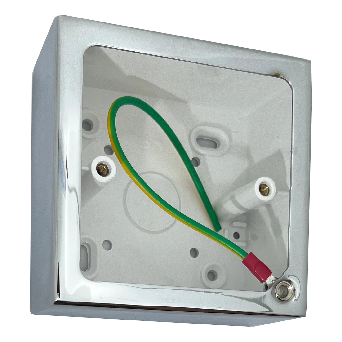 Single Polished Chrome Pattress Box (44mm)