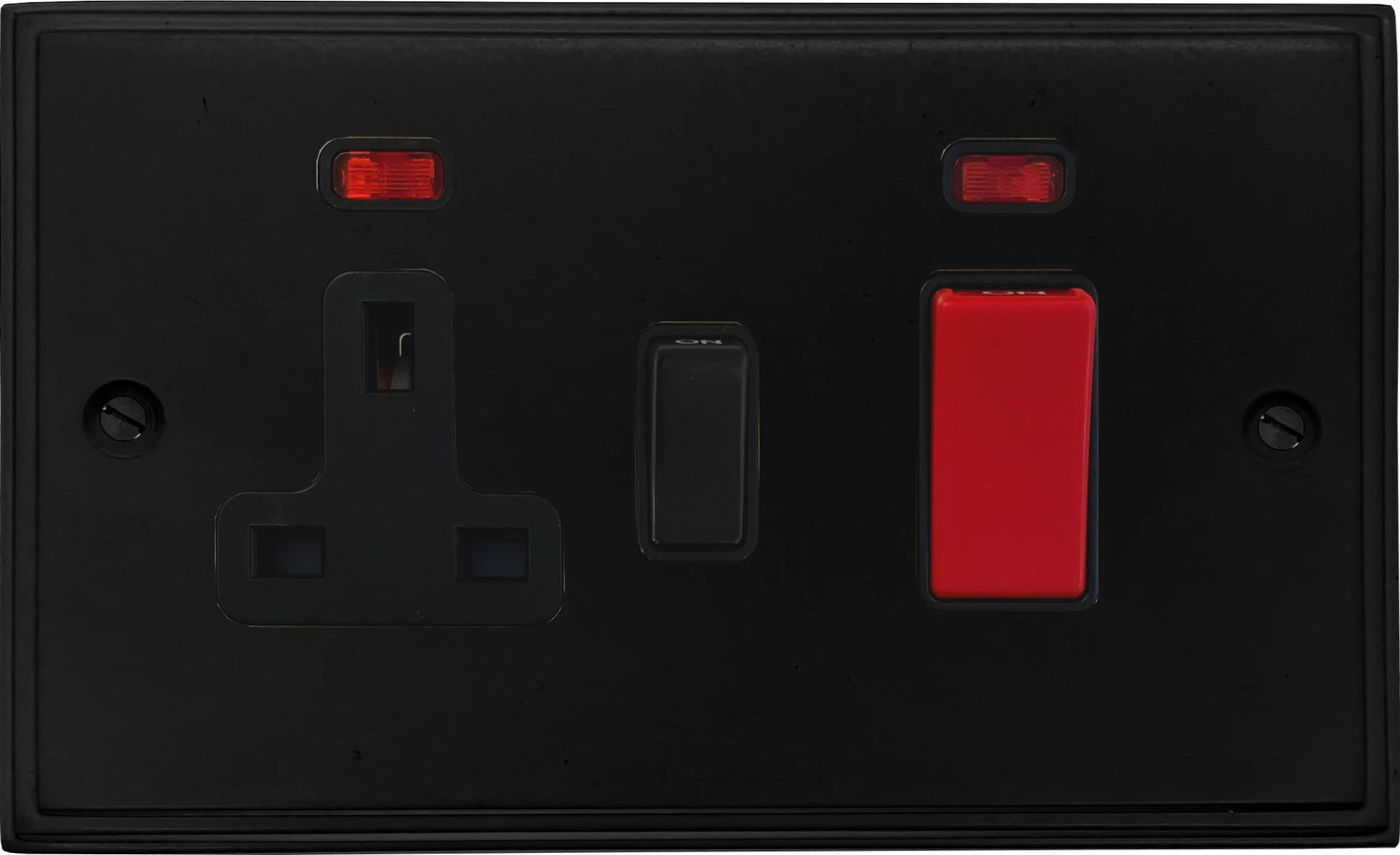 Victorian Flat Black Cooker & Socket