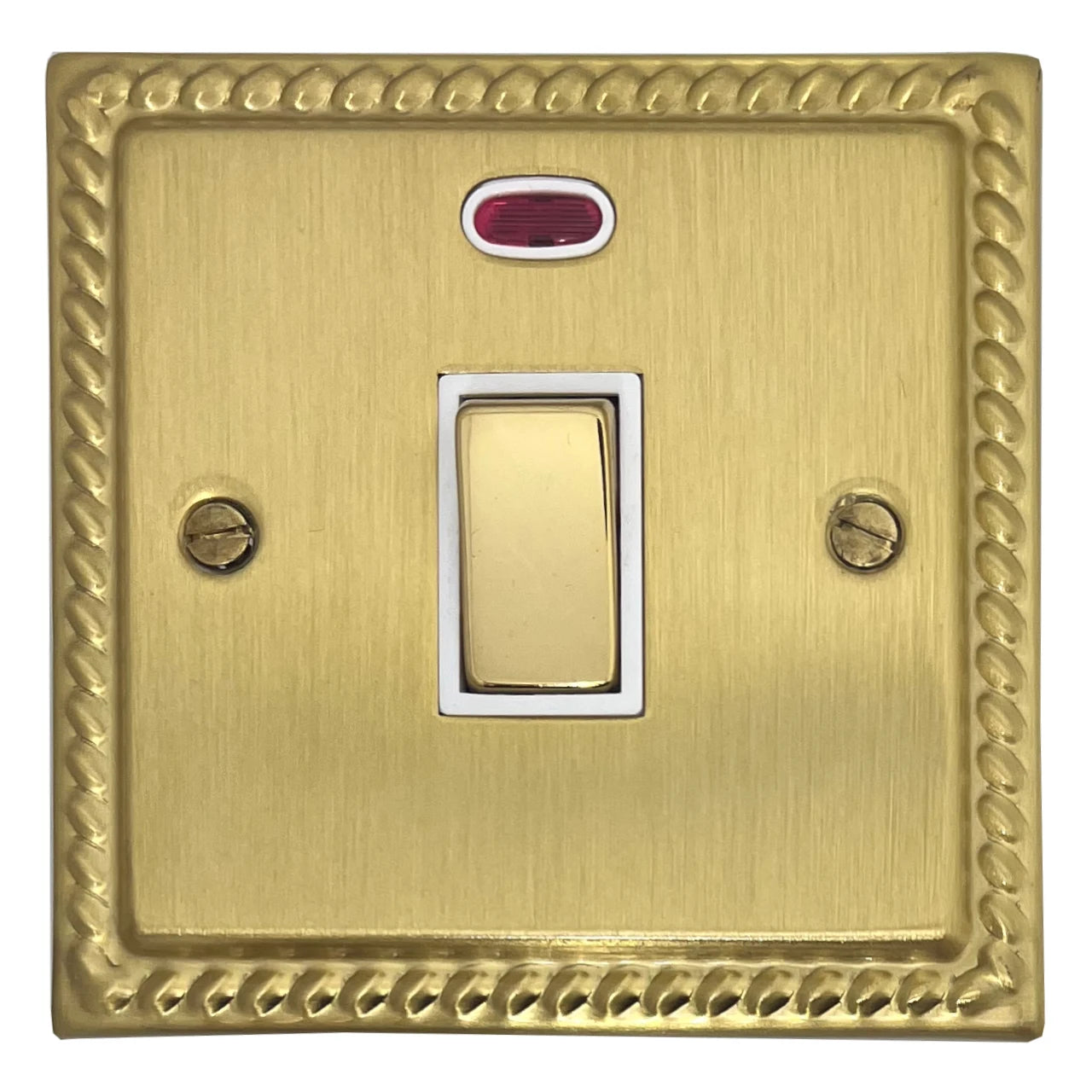 Georgian Satin Brass 20 Amp Dp Switch & Neon