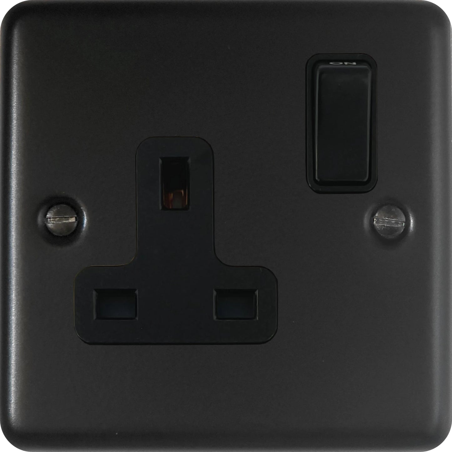 Contour Flat Black 1 Gang Socket