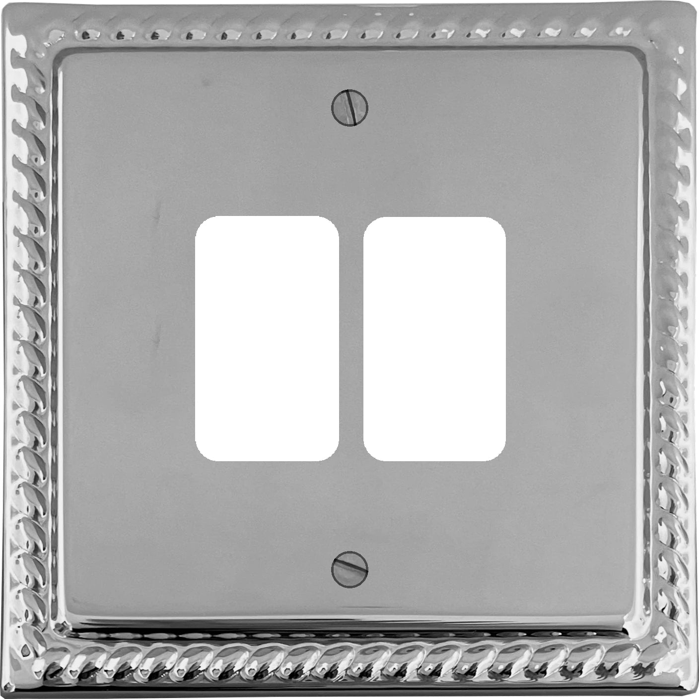 Georgian Polished Chrome 2 Gang Grid Plate