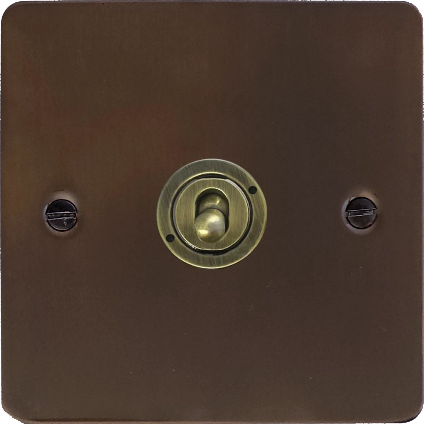 Flat Medium Bronze 1 Gang Toggle Switch (Antique Brass Toggle)