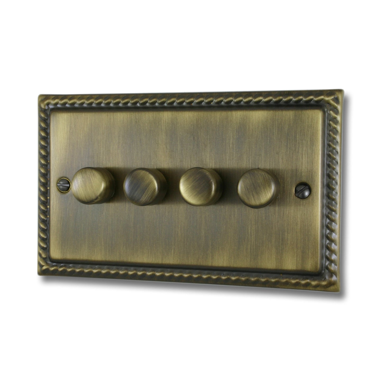 Georgian Antique Brass 4 Gang LED Dimmer
