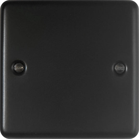 Contour Flat Black 1 Gang Blank Plate