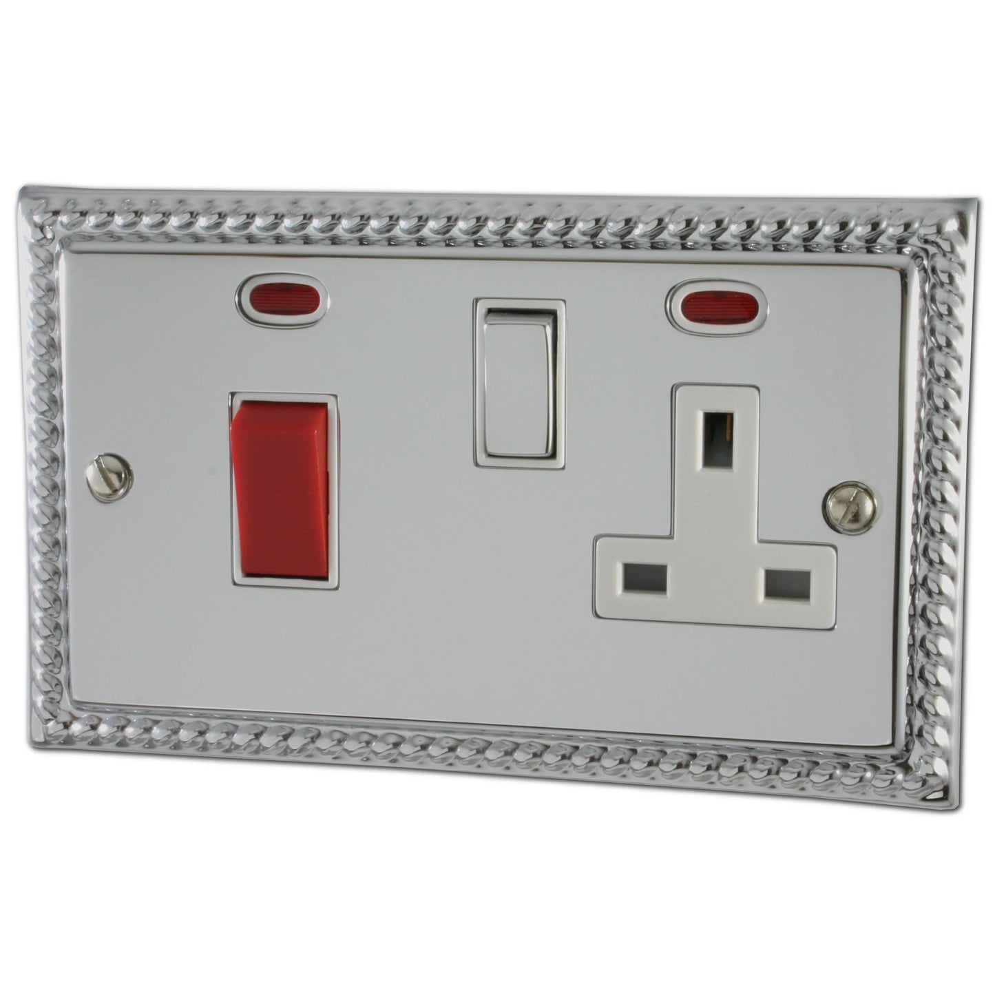 Georgian Polished Chrome 45 Amp Switch & 13 A Socket