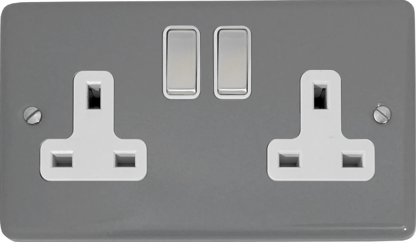 Contour Light Grey 2 Gang Socket