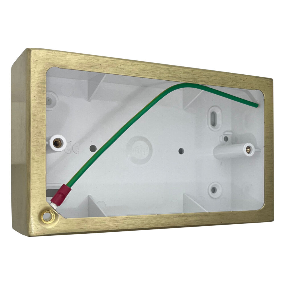 Double Satin Brass Pattress Box (44mm)