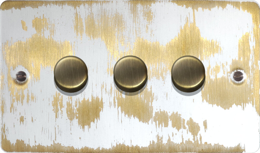 Flat Dover Bronze 3 Gang LED Dimmer