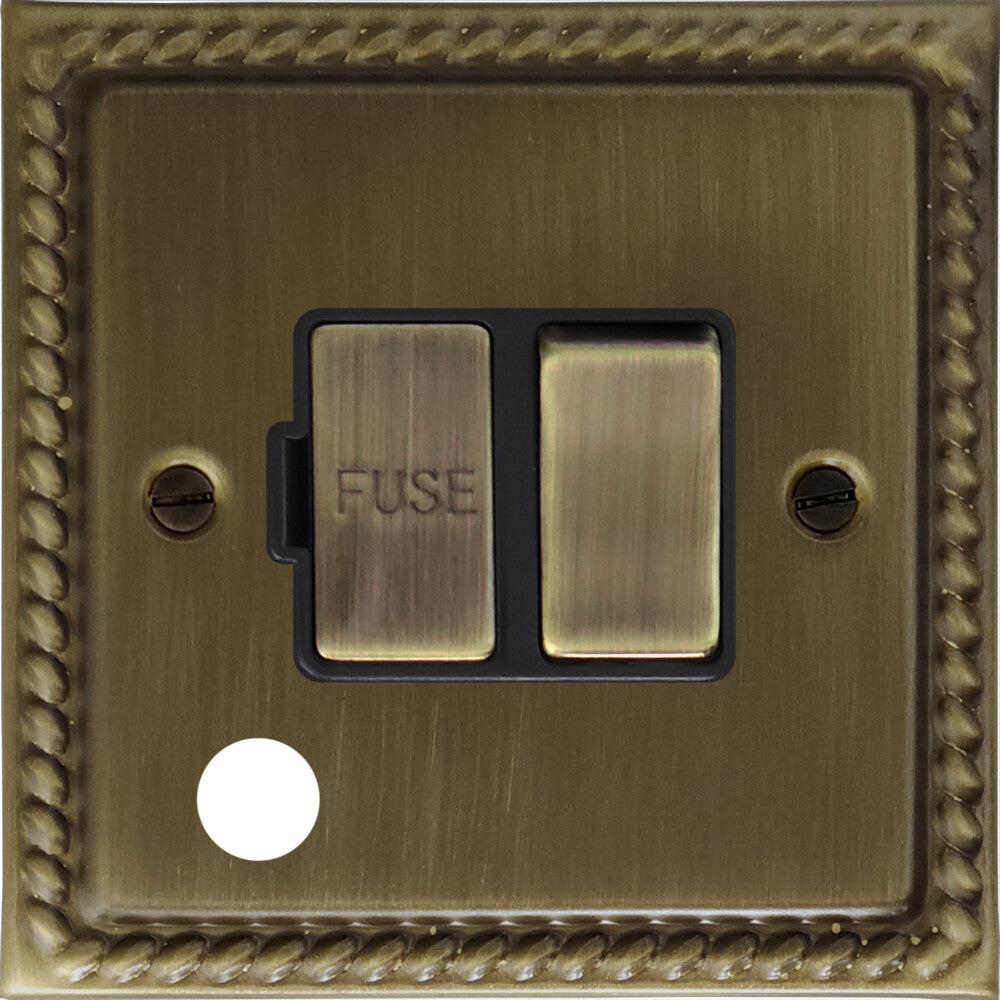 Georgian Antique Brass Switch Fused Spur with Flex Outlet (Brass Switch)