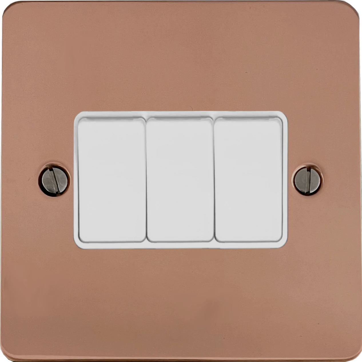 Flat Bright Copper 3 Gang 2 Way Switch