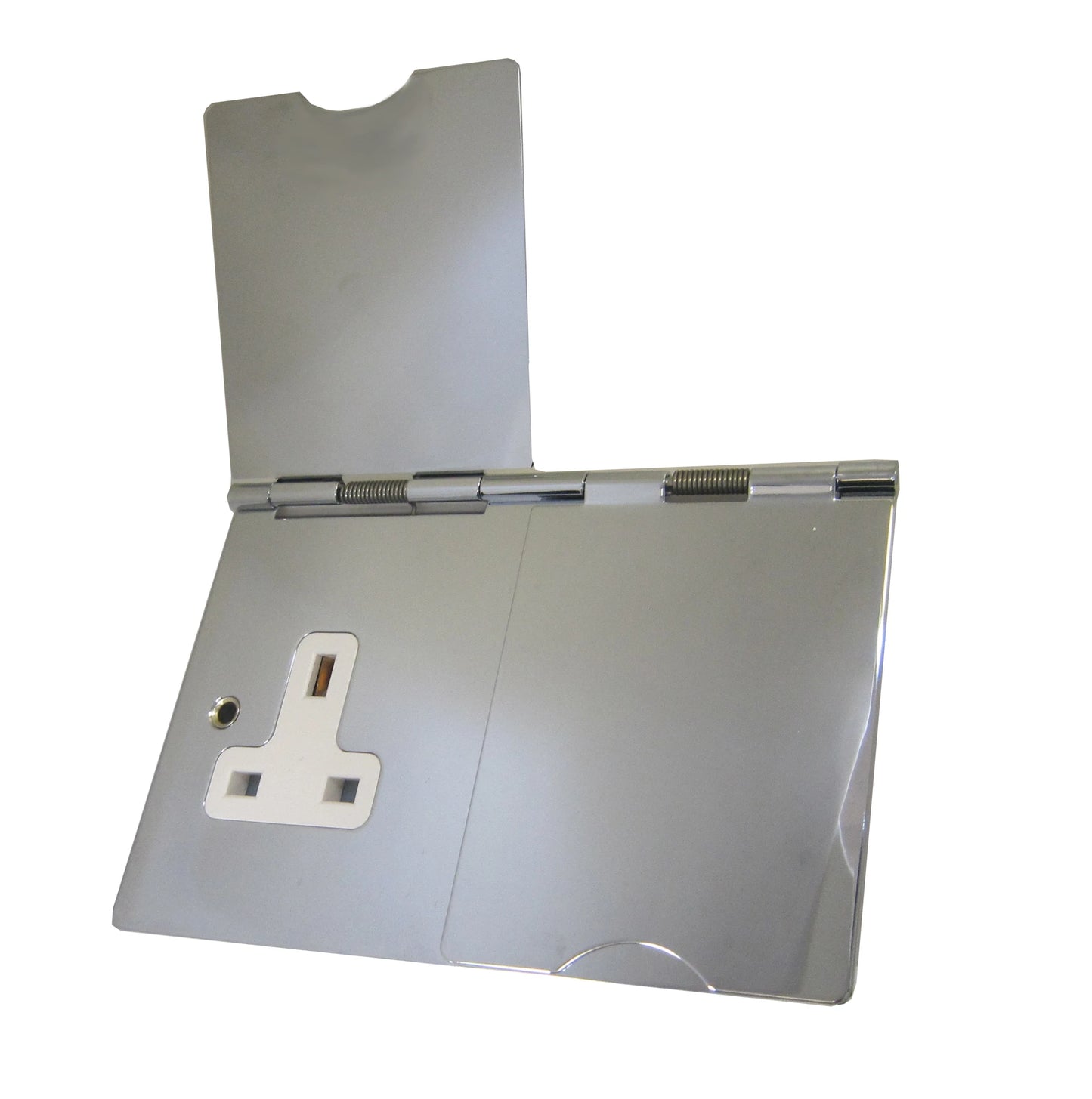 2 Gang 13 Amp Polished Chrome Floor Socket