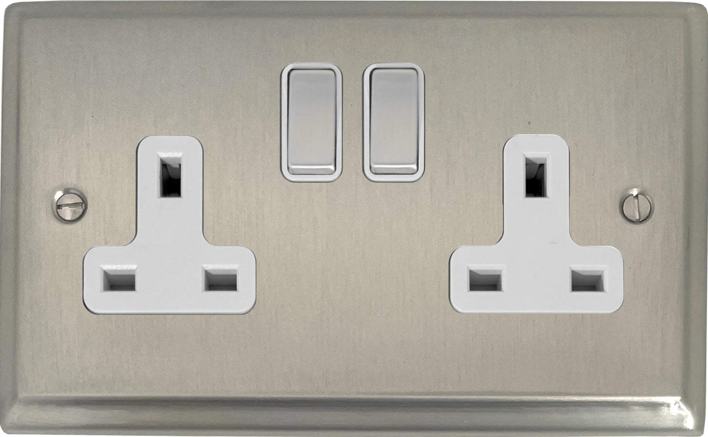 Deco Satin Nickel 2 Gang Socket