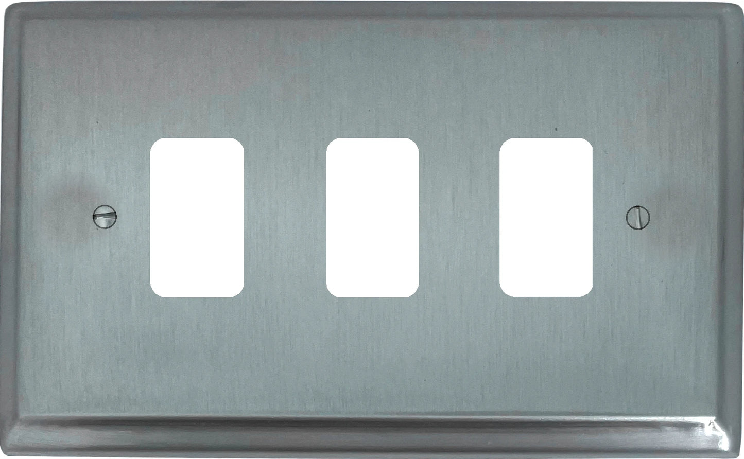 Deco Satin Chrome 3 Gang Grid Plate
