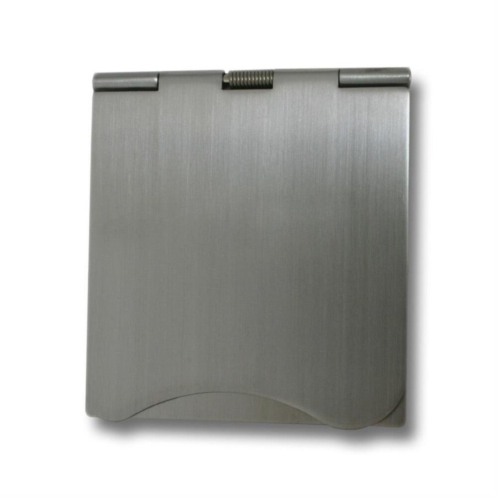 One Gang 5 Amp Brushed Steel Floor Socket