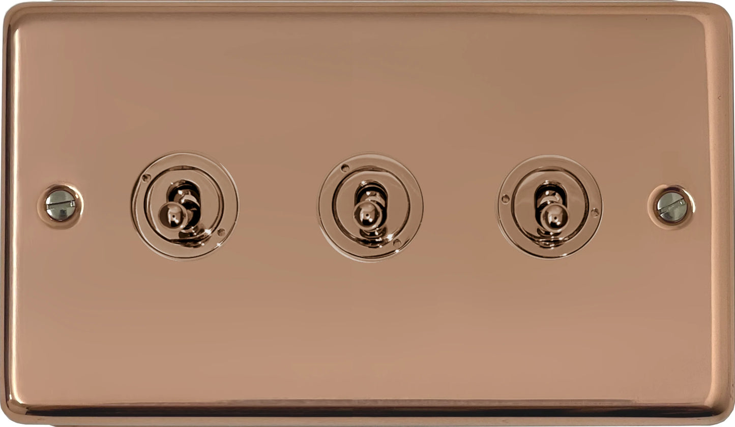 Contour Bright Copper 3 Gang Toggle (Copper Toggles)