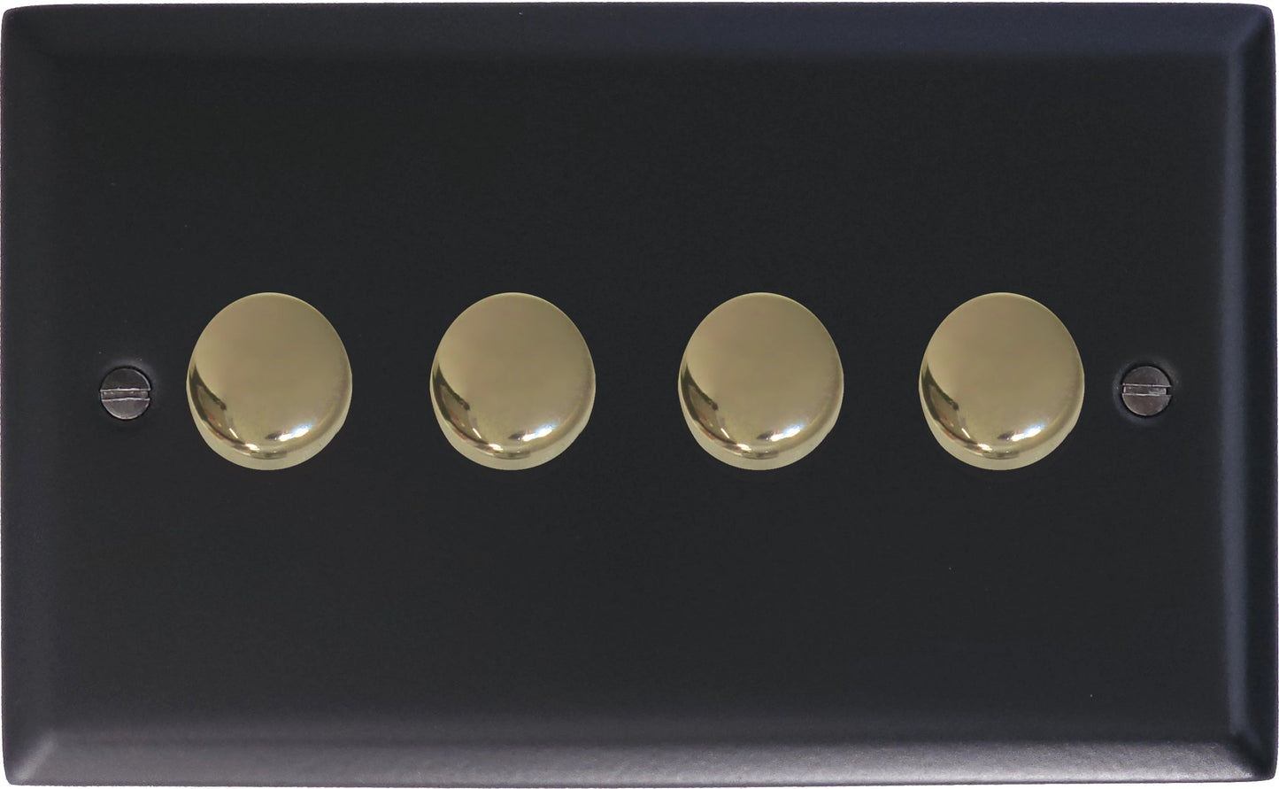 Spectrum Flat Black 4 Gang 120W LED Dimmer