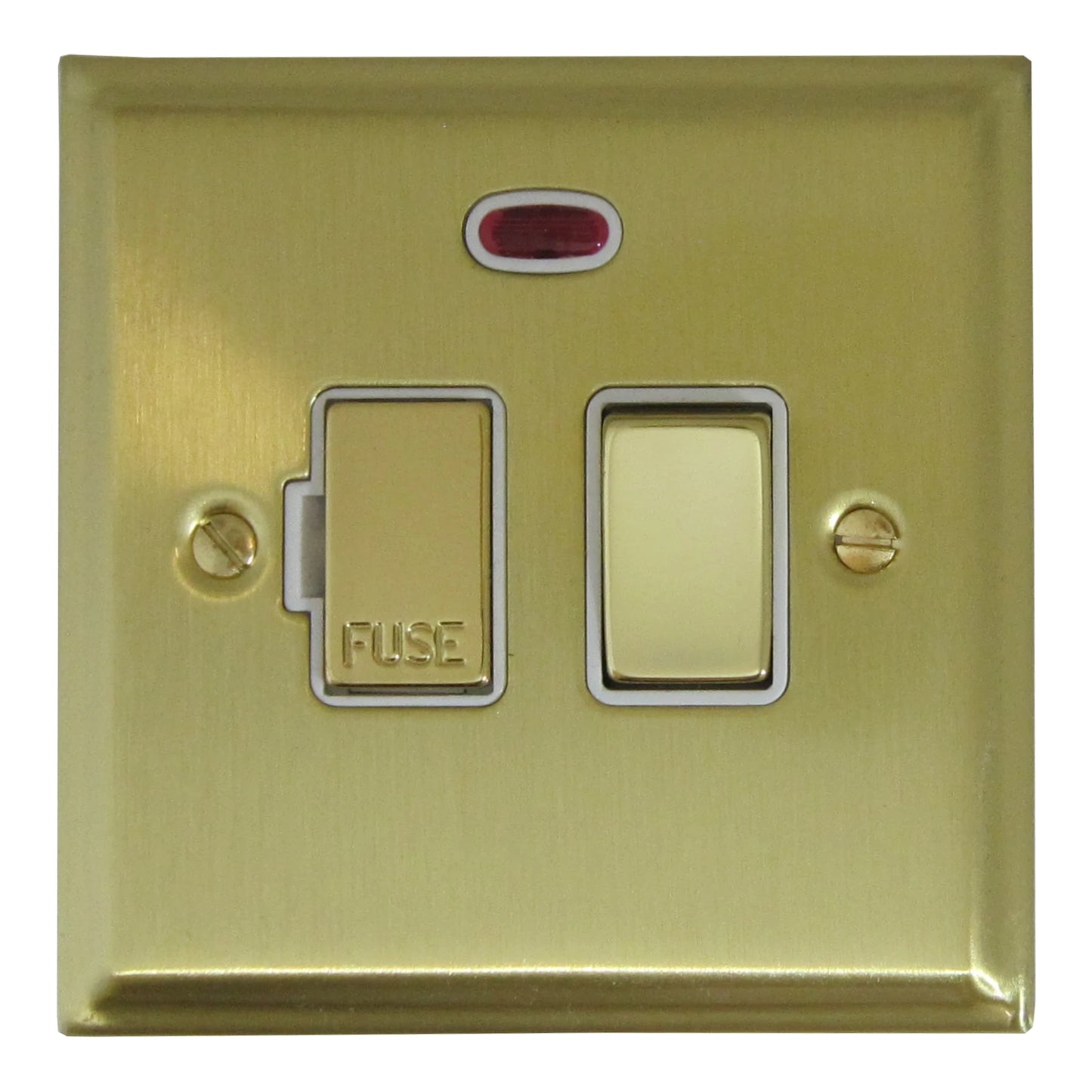 Deco Satin Brass Switch Fused Spur & Neon