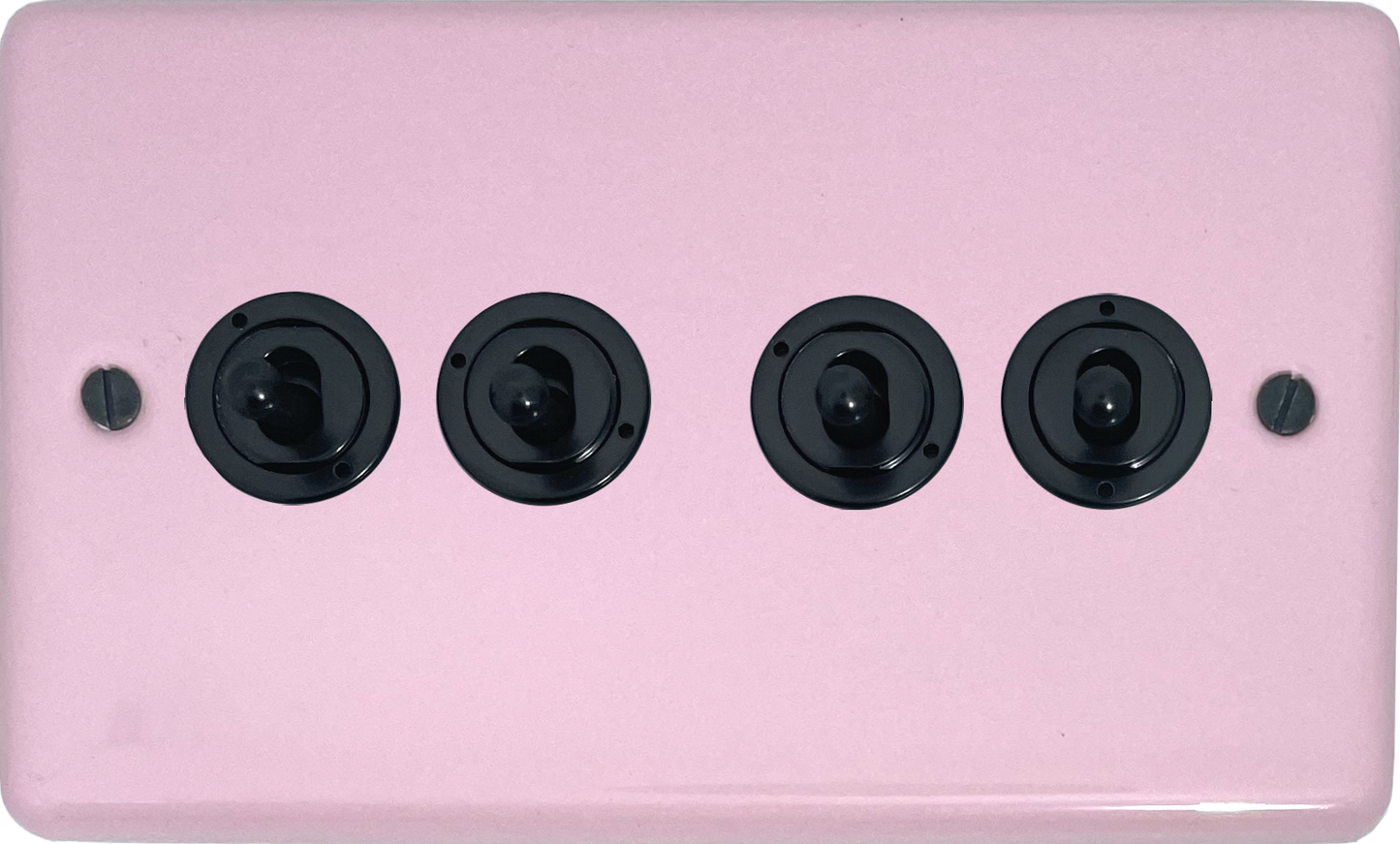 Contour Gloss Pink 4 Gang Toggle Switch (Matt Black Switch)