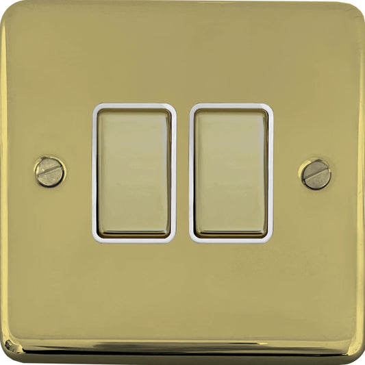Contour Polished Brass 2 Gang 2 Way Switch