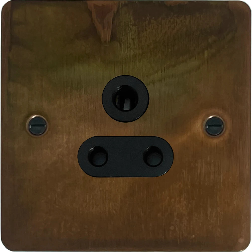Flat Tarnished Copper 5 Amp Socket