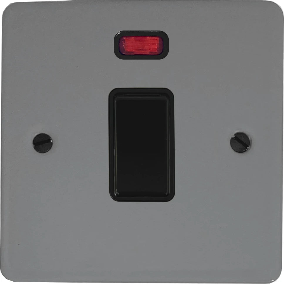 Flat Light Grey 20A Dp Switch + Neon
