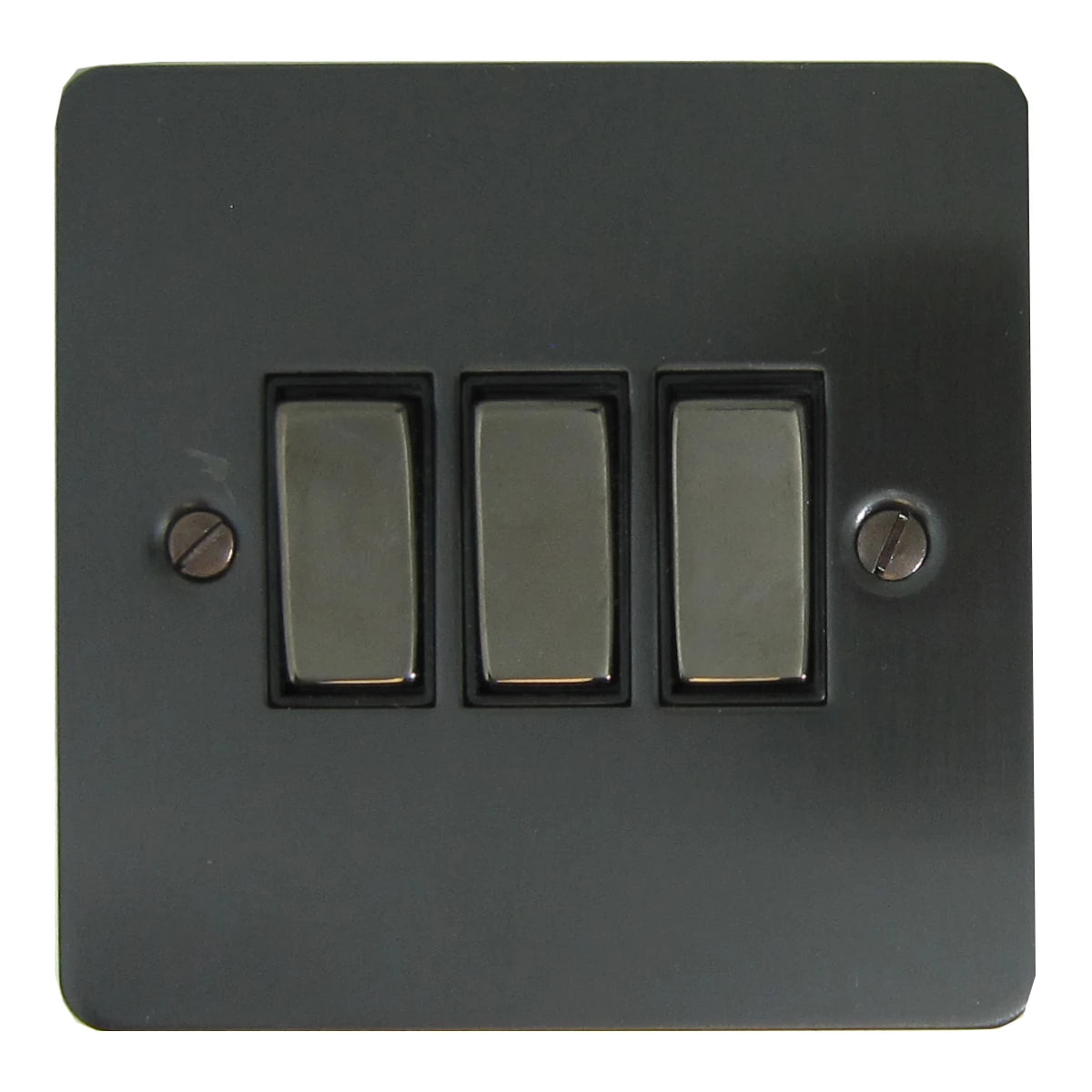 Flat Black Bronze 3 Gang 2 Way Switch