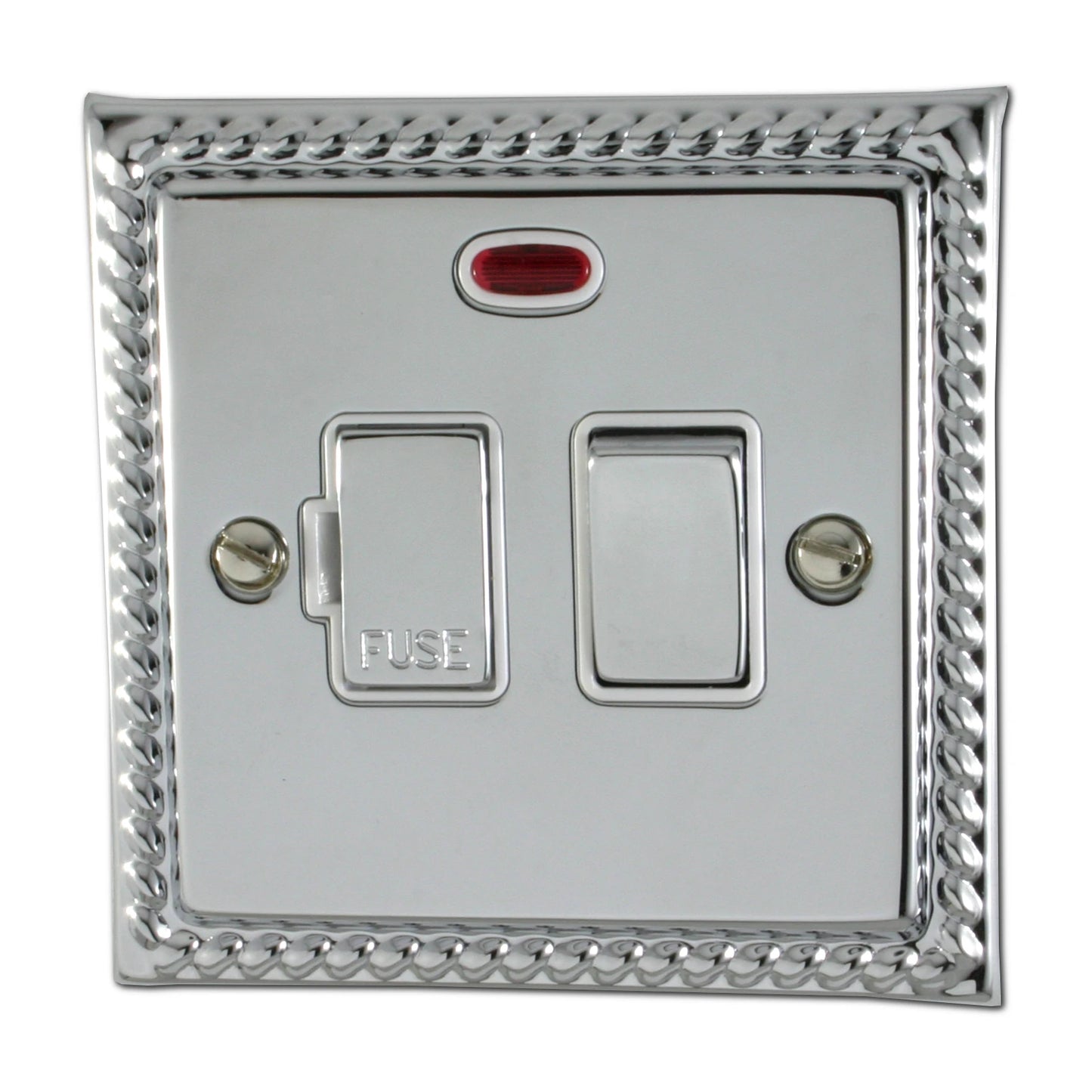 Georgian Polished Chrome Switch Fused Spur & Neon