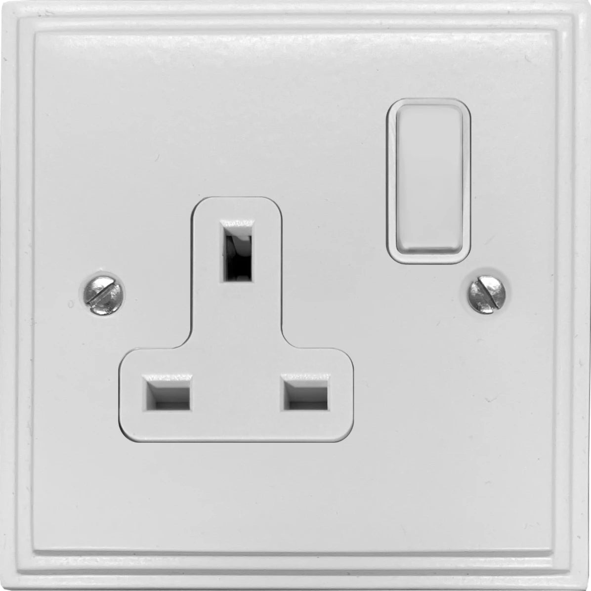 Victorian Flat White 1 Gang Switched Socket