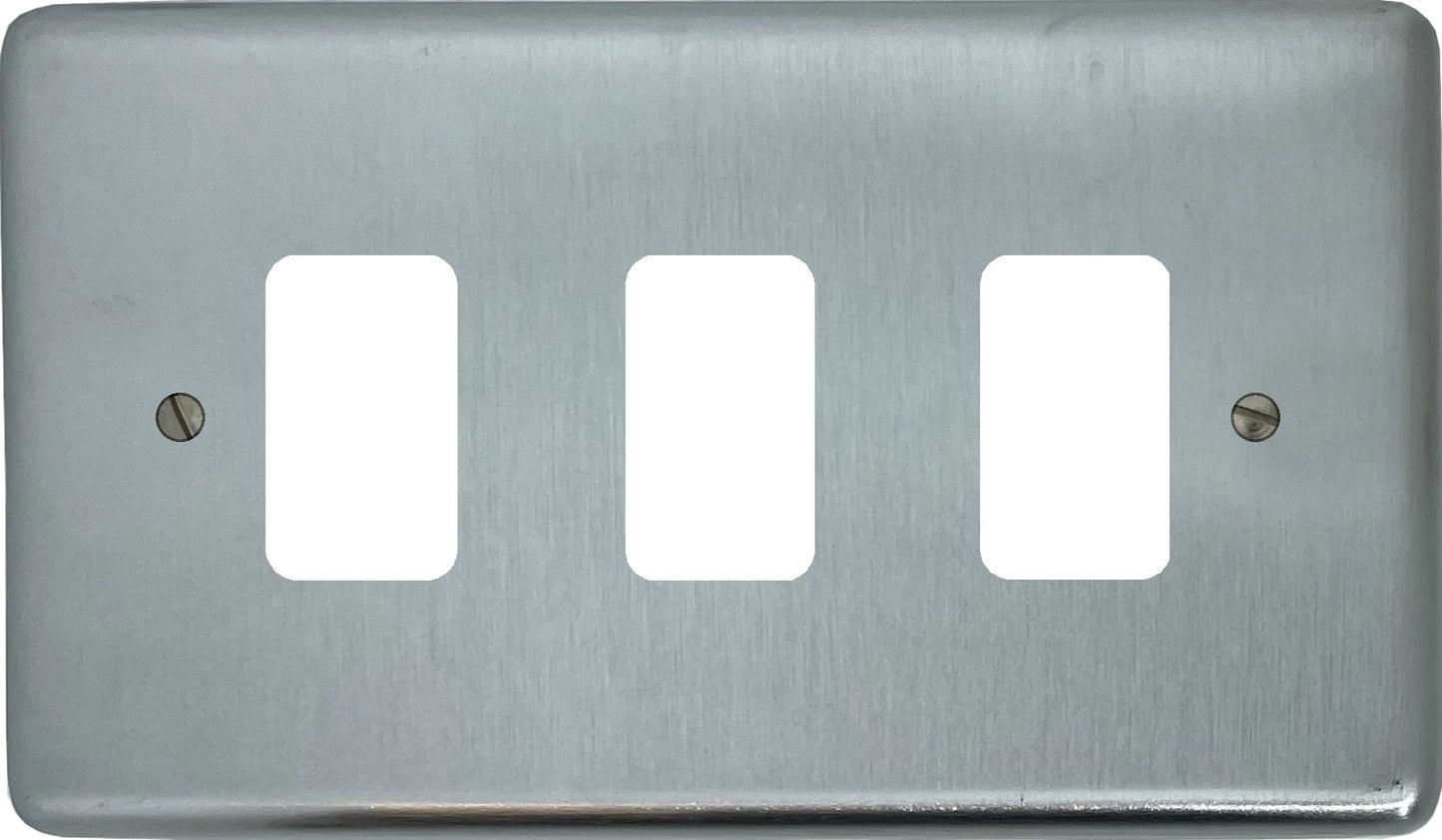 Contour Satin Chrome 3 Gang Grid Plate